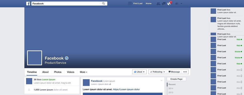 Perfil do facebook transformado em página
