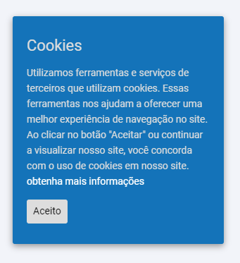 exemplo de como solicitar permissão do uso de cookies